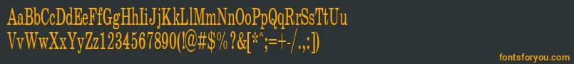 フォントSchoolPlain.001.00155n – 黒い背景にオレンジの文字