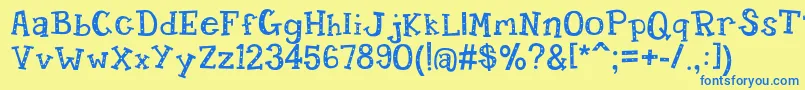 Candyrandy Font – Blue Fonts on Yellow Background