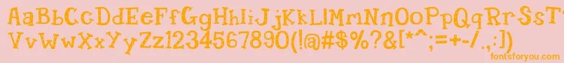 Candyrandy Font – Orange Fonts on Pink Background