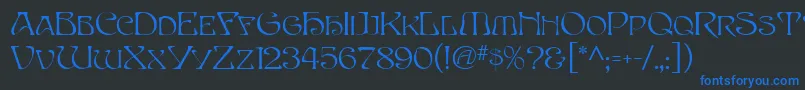 EddaMf Font – Blue Fonts on Black Background