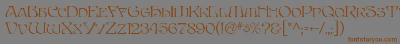 Fonte EddaMf – fontes marrons em um fundo cinza