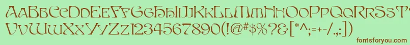 Шрифт EddaMf – коричневые шрифты на зелёном фоне