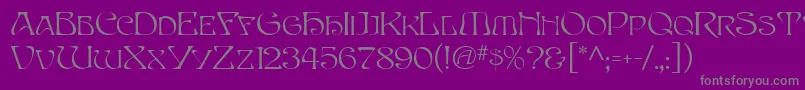 フォントEddaMf – 紫の背景に灰色の文字