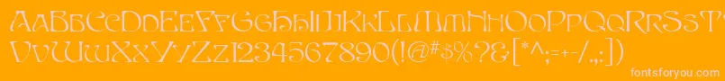 Weitere Informationen zur EddaMf-Schriftart EddaMf-Schriftart – Rosa Schriften auf orangefarbenem Hintergrund