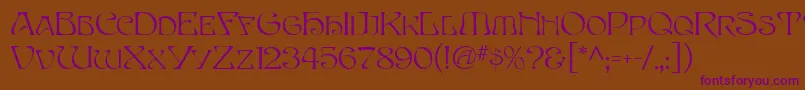 EddaMf Font – Purple Fonts on Brown Background