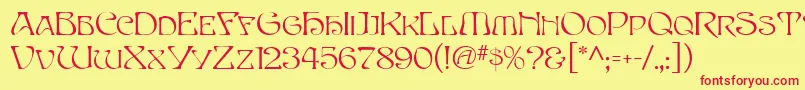 EddaMf Font – Red Fonts on Yellow Background