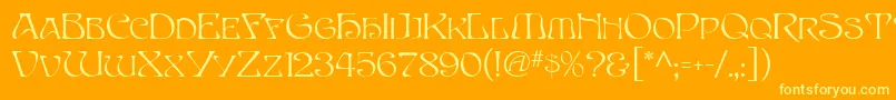 Шрифт EddaMf – жёлтые шрифты на оранжевом фоне