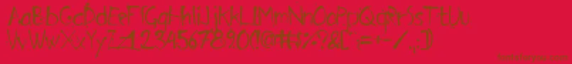 Fonte ArensdorffInk – fontes marrons em um fundo vermelho