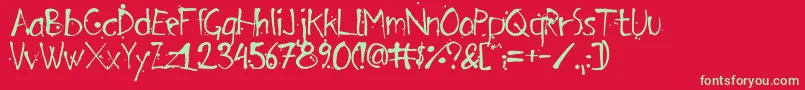 ArensdorffInk Font – Green Fonts on Red Background
