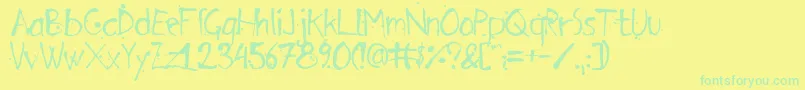 Czcionka ArensdorffInk – zielone czcionki na żółtym tle