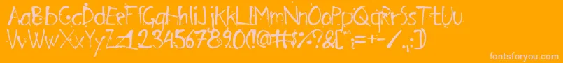 Lisätietoja ArensdorffInk-fontista ArensdorffInk-fontti – vaaleanpunaiset fontit oranssilla taustalla