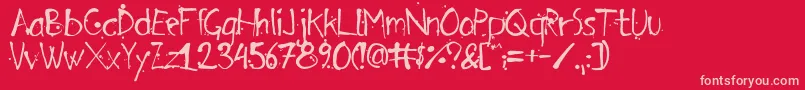 Czcionka ArensdorffInk – różowe czcionki na czerwonym tle