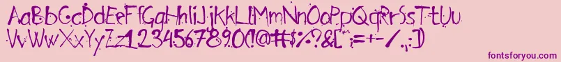 ArensdorffInk-Schriftart – Violette Schriften auf rosa Hintergrund
