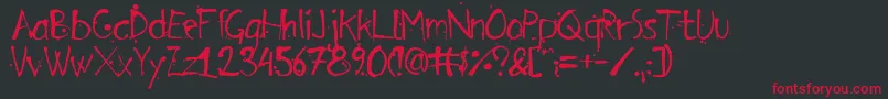 ArensdorffInk Font – Red Fonts on Black Background