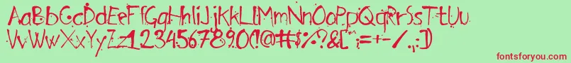ArensdorffInk-Schriftart – Rote Schriften auf grünem Hintergrund