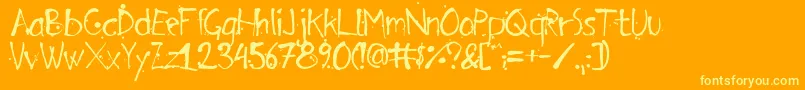 ArensdorffInk-Schriftart – Gelbe Schriften auf orangefarbenem Hintergrund