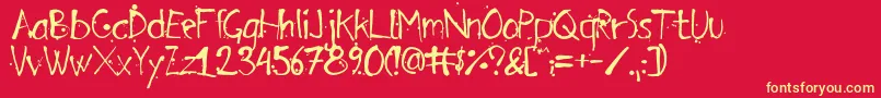 ArensdorffInk Font – Yellow Fonts on Red Background