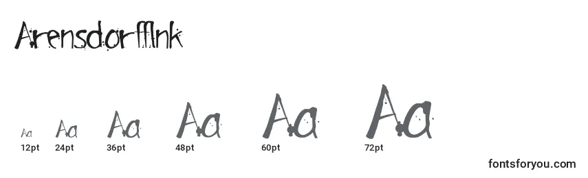 Размеры шрифта ArensdorffInk