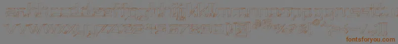 フォントRepusk – 茶色の文字が灰色の背景にあります。