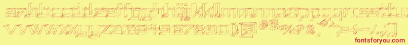 フォントRepusk – 赤い文字の黄色い背景