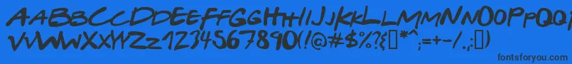 GabrielWeissFriendsFont-Schriftart – Schwarze Schriften auf blauem Hintergrund