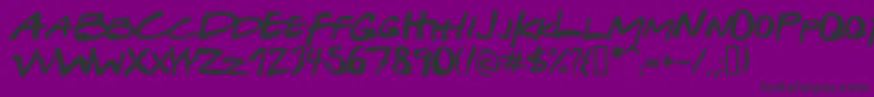 Шрифт GabrielWeissFriendsFont – чёрные шрифты на фиолетовом фоне