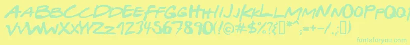 Fonte GabrielWeissFriendsFont – fontes verdes em um fundo amarelo