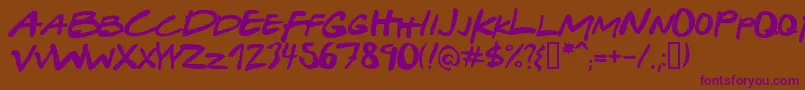 GabrielWeissFriendsFont Font – Purple Fonts on Brown Background