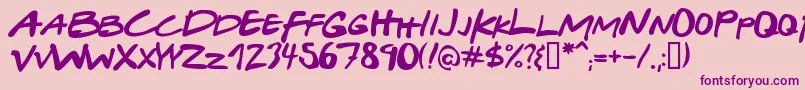 フォントGabrielWeissFriendsFont – ピンクの背景に紫のフォント