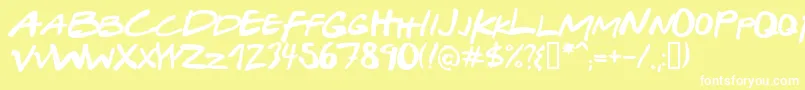 GabrielWeissFriendsFont Font – White Fonts on Yellow Background