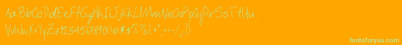 Шрифт Davyscrappywrit – зелёные шрифты на оранжевом фоне