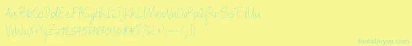 Davyscrappywrit Font – Green Fonts on Yellow Background