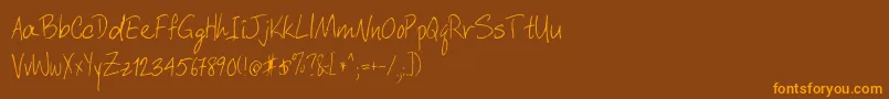 Davyscrappywrit Font – Orange Fonts on Brown Background