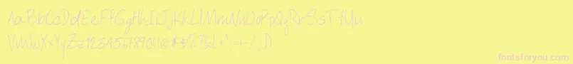 Davyscrappywrit Font – Pink Fonts on Yellow Background