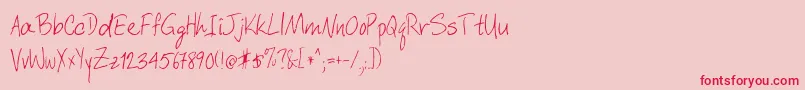 Davyscrappywrit Font – Red Fonts on Pink Background