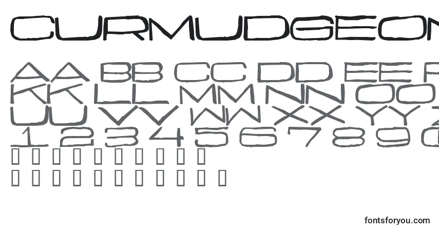 Fuente Curmudgeonly - alfabeto, números, caracteres especiales