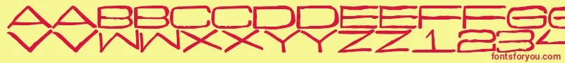 Curmudgeonly-fontti – punaiset fontit keltaisella taustalla