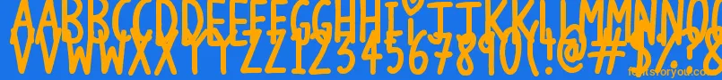 LongLovingLetters Font – Orange Fonts on Blue Background