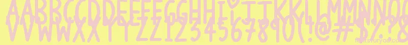 LongLovingLetters Font – Pink Fonts on Yellow Background