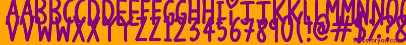 LongLovingLetters Font – Purple Fonts on Orange Background