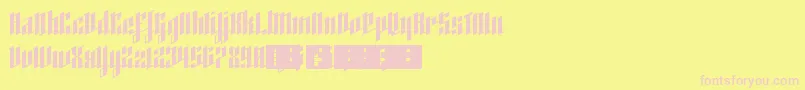 High Voltage-Schriftart – Rosa Schriften auf gelbem Hintergrund