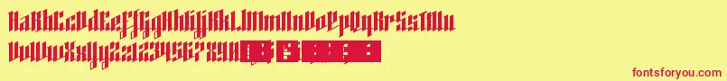 High Voltage Font – Red Fonts on Yellow Background