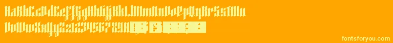 High Voltage-Schriftart – Gelbe Schriften auf orangefarbenem Hintergrund