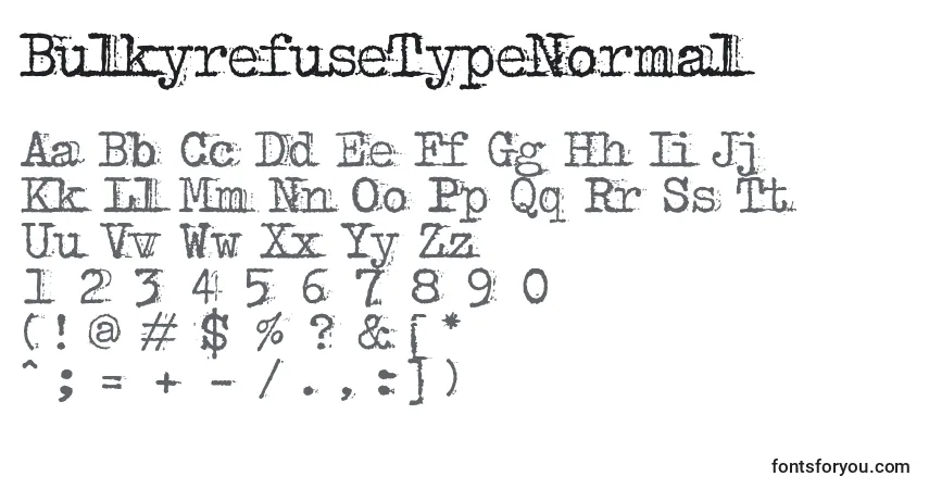 Fuente BulkyrefuseTypeNormal - alfabeto, números, caracteres especiales