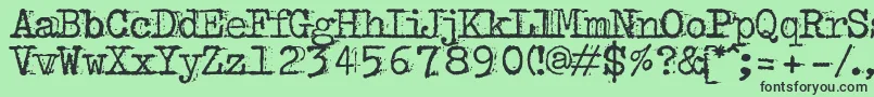 BulkyrefuseTypeNormal Font – Black Fonts on Green Background