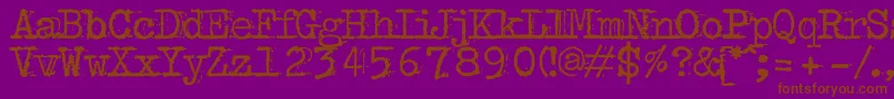 BulkyrefuseTypeNormal Font – Brown Fonts on Purple Background