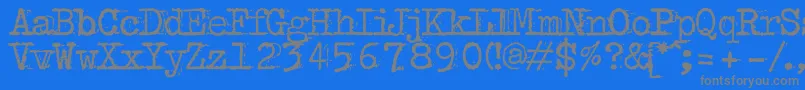 フォントBulkyrefuseTypeNormal – 青い背景に灰色の文字