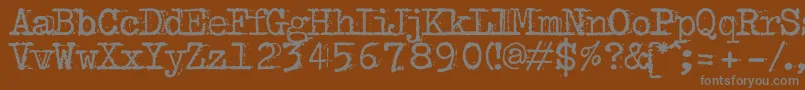 フォントBulkyrefuseTypeNormal – 茶色の背景に灰色の文字