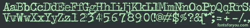 フォントBulkyrefuseTypeNormal – 黒い背景に緑の文字