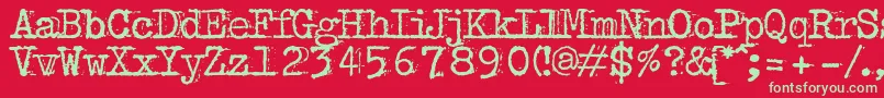 フォントBulkyrefuseTypeNormal – 赤い背景に緑の文字